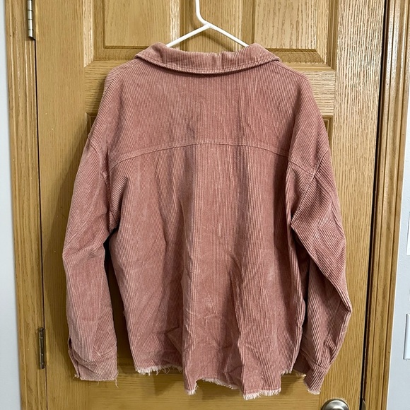 heyday Women's Corduroy Utility Jacket in Soft Pink | Size L - Picture 2 of 6